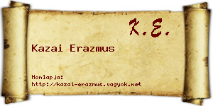 Kazai Erazmus névjegykártya